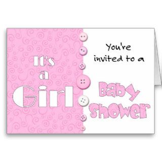 It's a Girl You're Invited to a Baby Shower Greeting Cards