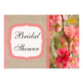 Elegant Coral Blossom Bridal Shower Invitation