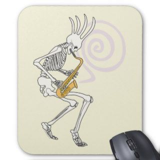 Skeleton Saxophone Mouse Pad