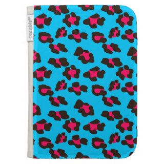 Neon Blue Leopard Print Cases For Kindle