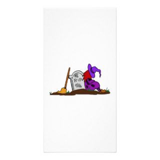 Halloween Witch by Tombstone Photo Cards