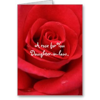 A rose for you, Daughter in law, red rose Greeting Cards