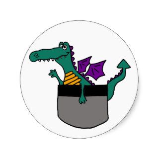 XX  Dragon in a Pocket Cartoon Sticker