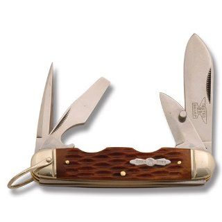 Rough Rider Knives 533 Camp Knife with Amber Jigged Bone Handles  Folding Camping Knives  Sports & Outdoors
