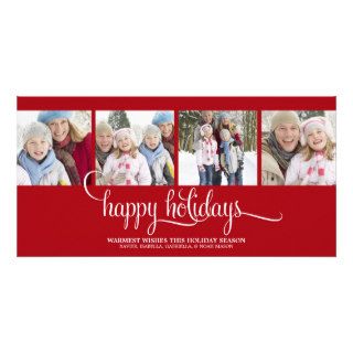 8 x 4 Happy Holidays  Photo Holiday Card Photo Greeting Card
