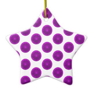 Purple Citrus Slice Polka Dots Christmas Tree Ornaments