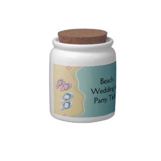 His/Hers Flip Flops on the Beach Candy Jar