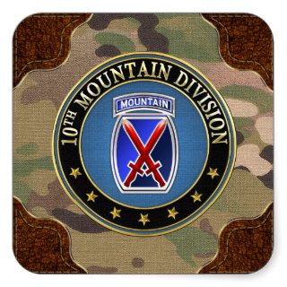 [500] 10th Mountain Division [10th MD] CSIB Square Stickers