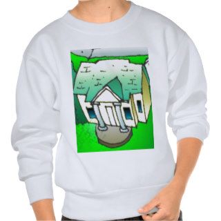 Yellow House Green Roof Pull Over Sweatshirts