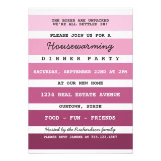 Pink Paint Sample Housewarming Party Custom Invitations