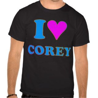 COREY TIGER 80's Retro I LOVE COREY T shirts