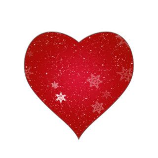 Snowflakes on Red Sparkles Background Stickers