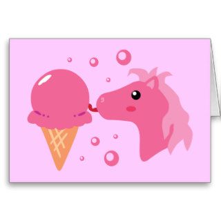 Ice Cream Pony Greeting Cards