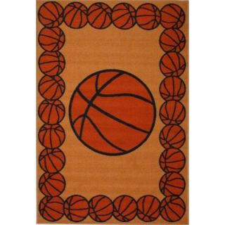 LA Rug Inc. Fun Time Basketball Time Multi Colored 19 in. x 29 in. Accent Rug FT 93 1929