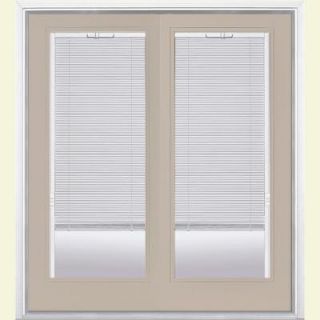 Masonite 72 in. x 80 in. Canyon View Prehung Left Hand Inswing Miniblind Steel Patio Door with Brickmold 33408