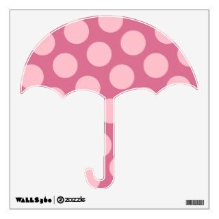 Pink Polka Dot Umbrella Room Graphics