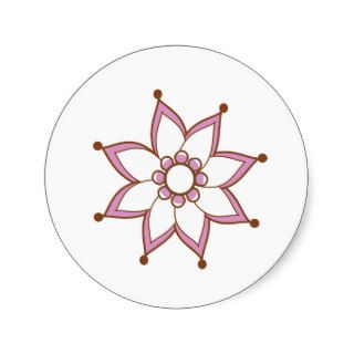 Henna Tattoo Flower Round Stickers