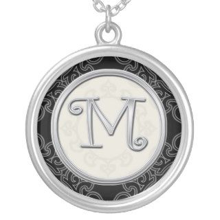 Personalized Silver Initial Pendant NecklaceM