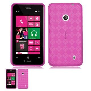 Nokia Lumia 521 Pink Flexible Gel Skin TPU Case Cell Phones & Accessories