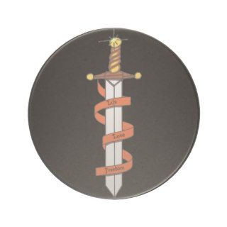 Life, Love and Freedom Dagger Drink Coaster
