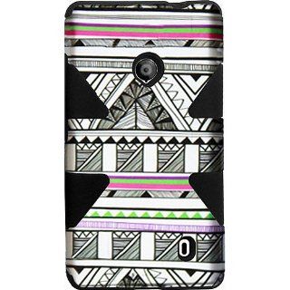Dynamic Dual Layer Cover for Nokia Lumia 521, Antique Aztec Tribal Cell Phones & Accessories
