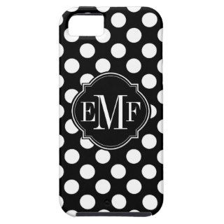 Black and White Polka Dot Pattern Monogram iPhone 5 Covers