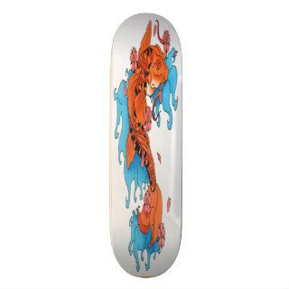 Old School Fantasy Koi Fish Tattoo Art Design Skateboard Deck