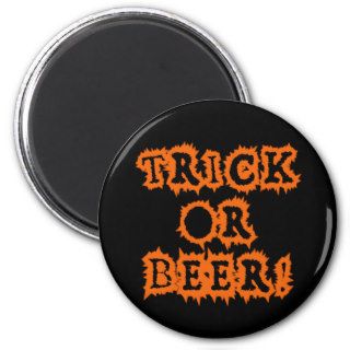 TRICK OR BEER Funny Halloween Tshirt Fridge Magnet