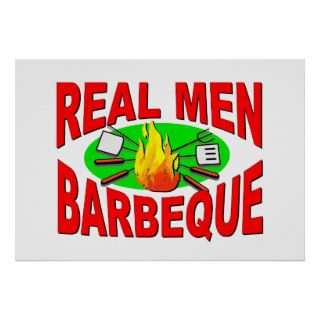 Real Men Barbeque. Funny Design for The BBQ King. Print