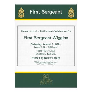 Army First Sergeant Retirement Invitation