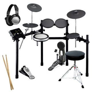 Yamaha DTX522K Electronic Drum Set BUNDLE w/ Bass Drum Pedal & Throne Musical Instruments