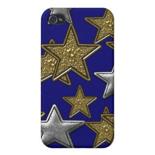 GOLD AND SILVER STARS iPhone 4 CASE