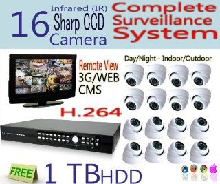 Evertech 16 Channel Home Security Camera System Network Remote Viewing Over Internet & 3 /4 G & Network & Cms. All in One Home Surveillance System. Sharp CCD Version  Camera & Photo
