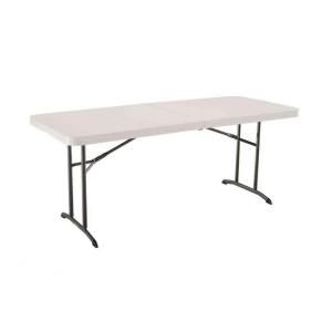 Lifetime 6 ft. Almond Commercial Fold In Half Table 80174