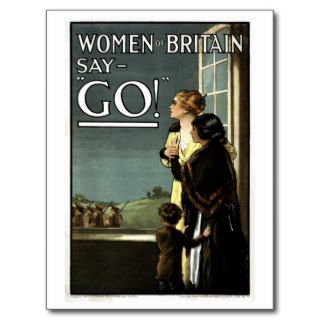 Women of Britain say GO vintage Post Card