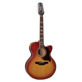 Takamine G Series EG523CDX12 HB Jumbo 12 String Acoustic Electric Guitar, Honeyburst Musical Instruments