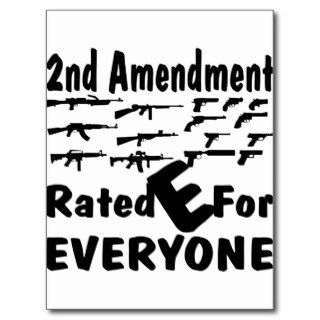 2nd Amendment Rated E For Everyone Post Card