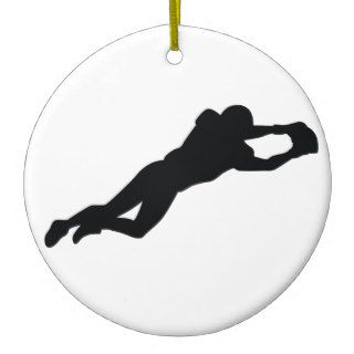 Football Player Black Silhouette Christmas Ornament