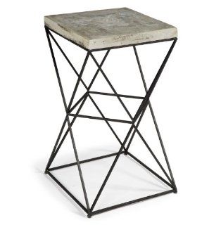 Eames Industrial Loft Metal Concrete Square End Table  
