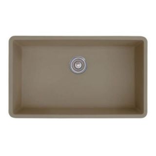 Blanco Precis Super Undermount Composite 32x18.75x9.5 0 Hole Single Bowl Kitchen Sink in Truffle 441297