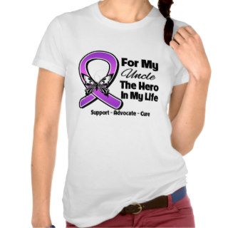 For My Hero My Uncle   Purple Ribbon Awareness T shirts
