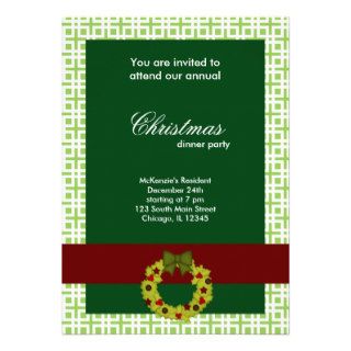 Christmas Dinner Squares Personalized Invitations