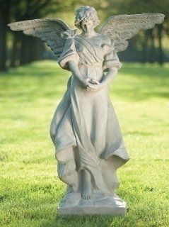 47" Tall Graceful Reflective Classic Style Praying Angel Outdoor Garden Statue  Patio, Lawn & Garden
