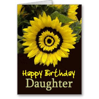 DAUGHTER Birthday with Cheerful Sunflower Greeting Cards