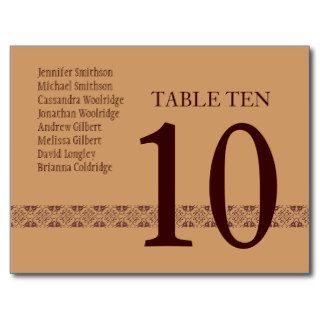 COFFEE & CHOCOLATE Table Number Card Reception Postcards