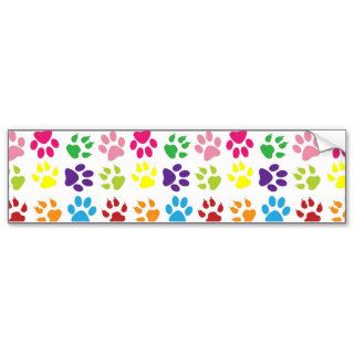 Colorful Dog Paws Bumper Sticker