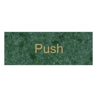 Push Gold on Verde Engraved Sign EGRE 525 GLDonVerde Enter / Exit  Business And Store Signs 
