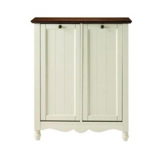 Home Decorators Collection Southport 26 in. W Ivory and Oak Double Door Tilt Out Laundry Hamper 1043600440