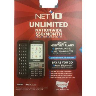 Tracfone Net10 Prepaid Mobile Phone Samsung R451c 451c Slider CDMA Cell Phones & Accessories