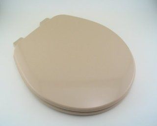 Church 540 Fawn Beige round closed front wood toilet seat with cover    